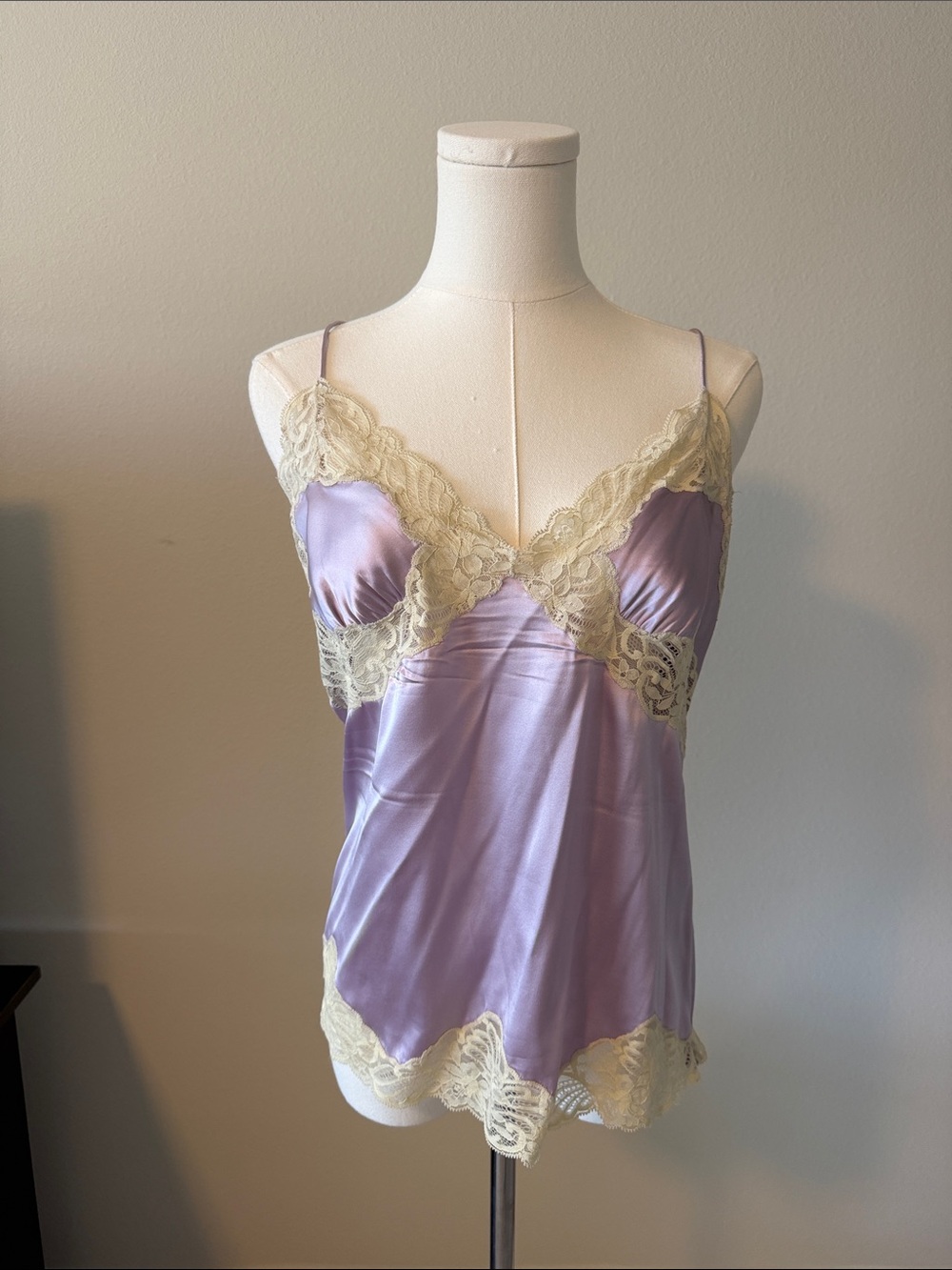 Banana Republic Lilac Satin Lace-Trim Camisole
